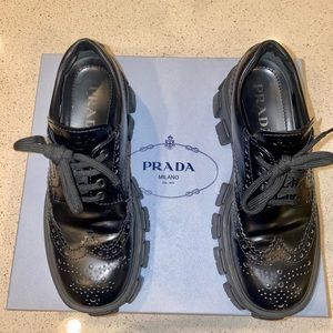 Prada Lug-sole Leather Derby Shoe